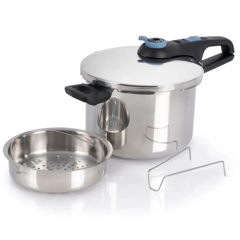 6qt Stainless Steel Pressure Cooker with Straining Basket