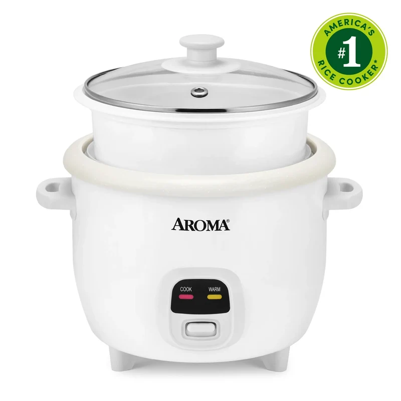 6-Cup Rice Cooker & Food Steamer - White