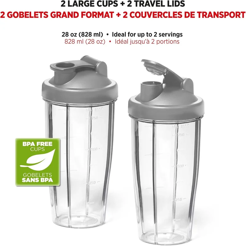 Personal Blender - Two 828ml Cups - 300W - Black