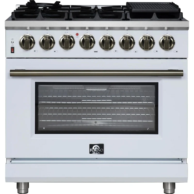Forno Massimo 36 po Cuisinière autoportante à double carburant FFSGS6125-36WHT