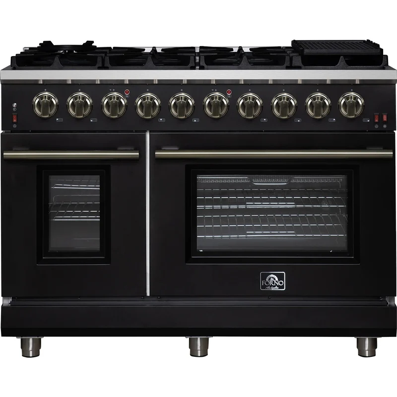 Forno Cuisinière à gaz autoportante Massimo 48 po FFSGS6239-48BLK