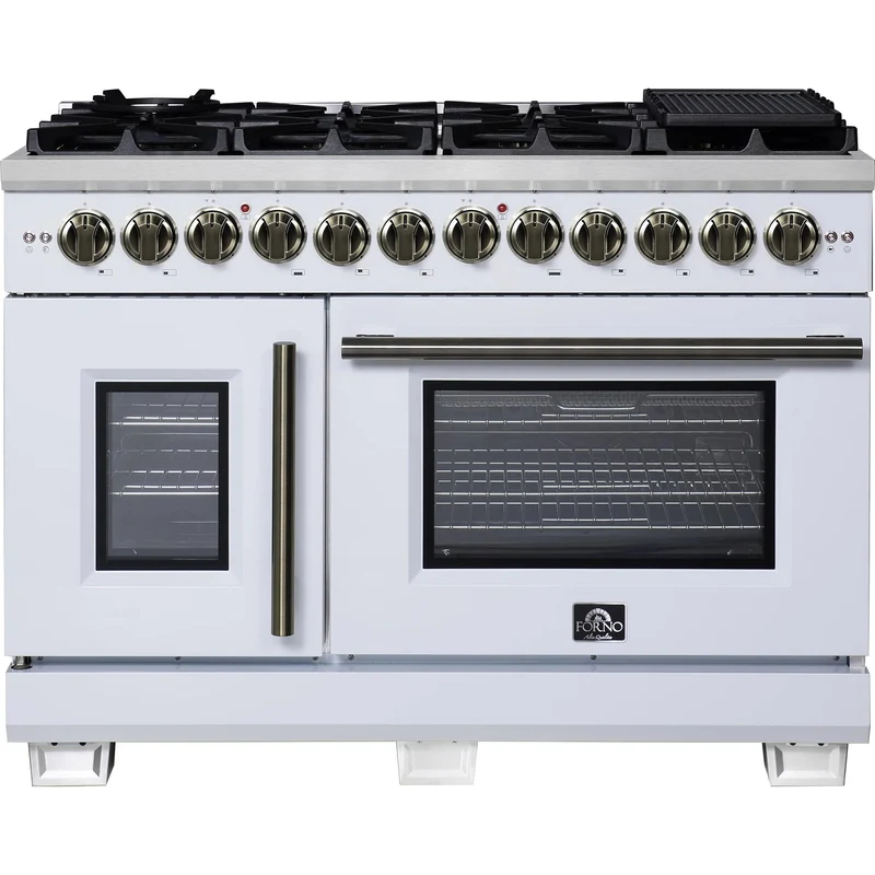 Forno Capriasca Cuisinière autoportante bi-énergie de 30 pouces FFSGS6387-48WHT
