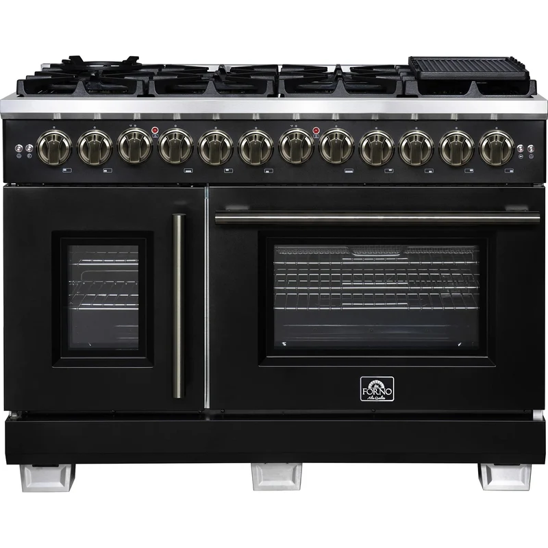 Forno Capriasca Cuisinière autoportante bi-énergie de 30 pouces FFSGS6387-48BLK