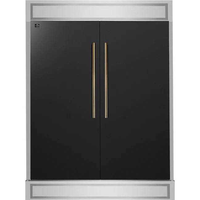 Forno Réfrigérateur/congélateur encastrable convertible de 2 × 28 pouces, 27,2 pi. cu. avec garniture décorative FFFFD1722-60MG-BLK