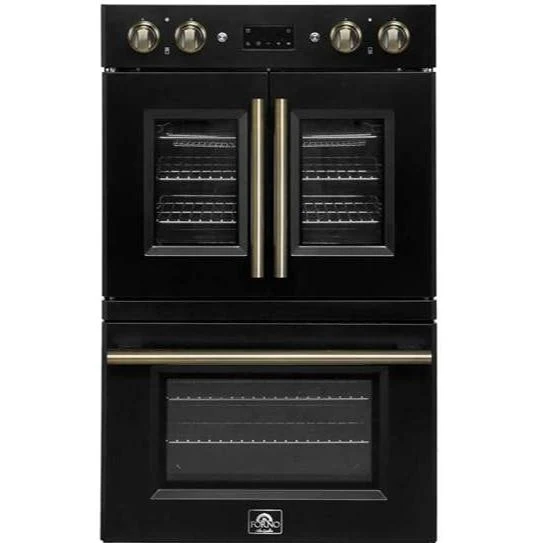 Forno Four mural double encastré de 30 pouces et 7,36 pi. cu. avec convection véritable double FBOEL1340-30BLK
