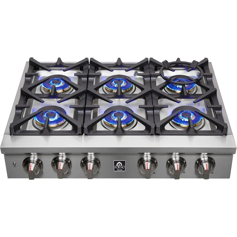 Forno Dessus de cuisinière à gaz de 36 pouces avec 6 brûleurs FCTGS5751-36
