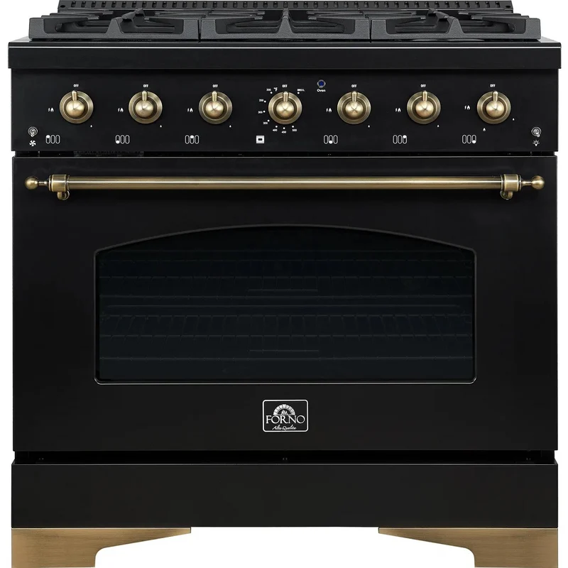 Forno Cuisinière autoportante à bi-énergie de 36 pouces avec technologie convection FFSGS6113-36BLK