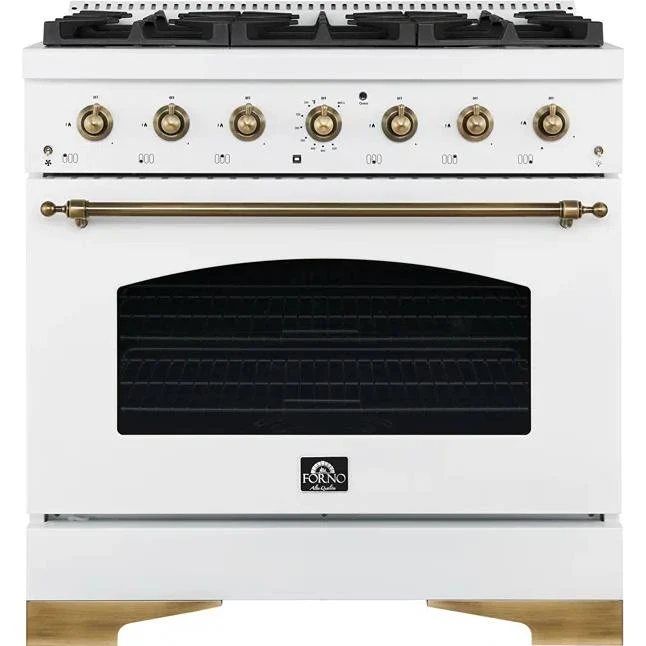 Forno Cuisinière autoportante à bi-énergie de 36 pouces avec technologie convection FFSGS6113-36WHT