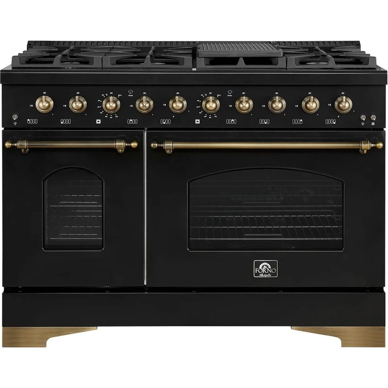 Forno Cuisinière autoportante à bi-énergie de 48 pouces avec technologie convection FFSGS6113-48BLK