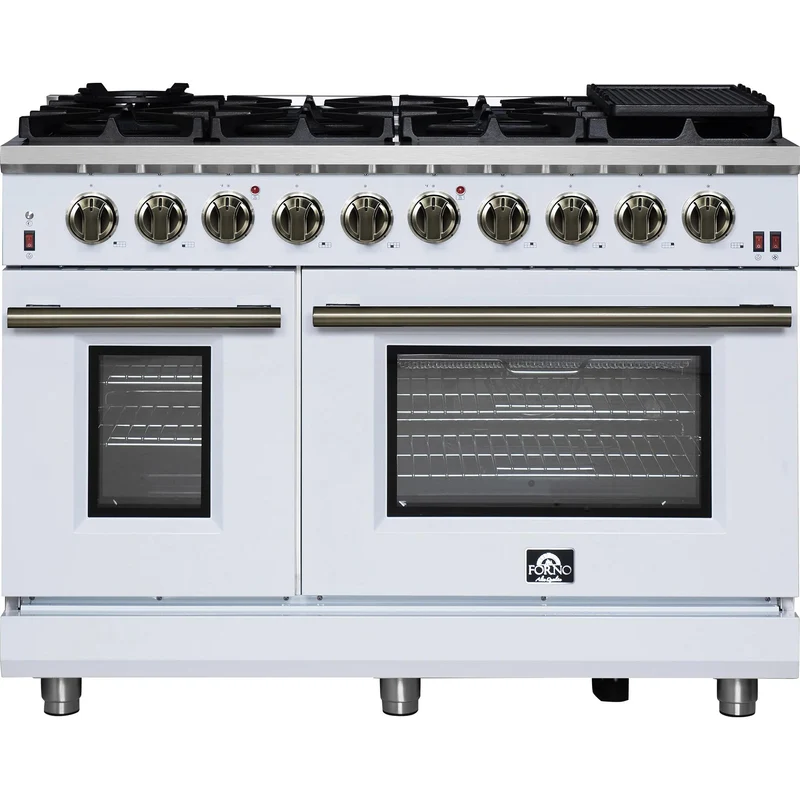 Forno Cuisinière à gaz autoportante Massimo 48 po FFSGS6239-48WHT