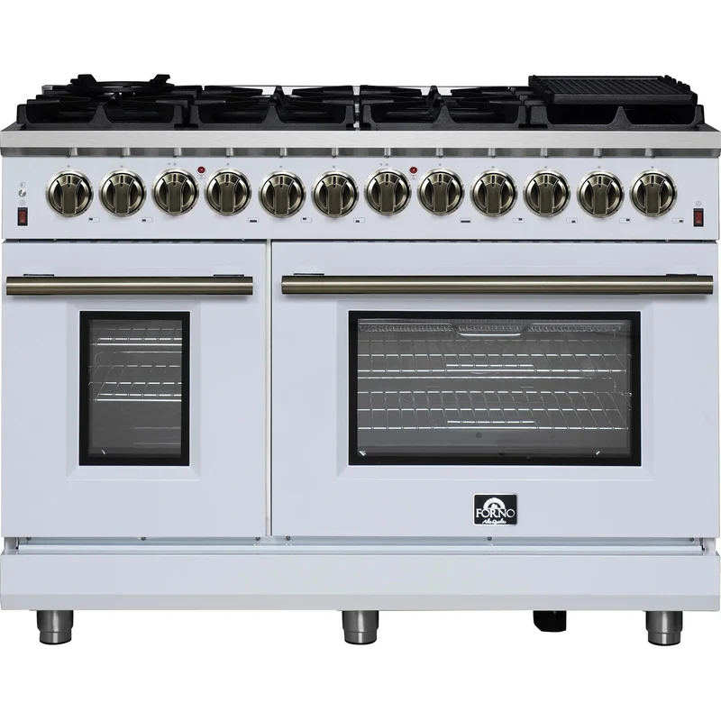 Forno Massimo cuisinière autoportante à bi-énergie de 48 pouces FFSGS6125-48WHT