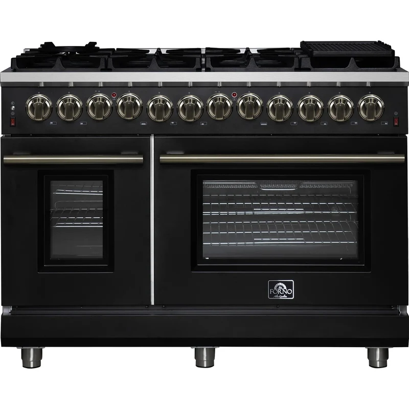 Forno Massimo cuisinière autoportante à bi-énergie de 48 pouces FFSGS6125-48BLK