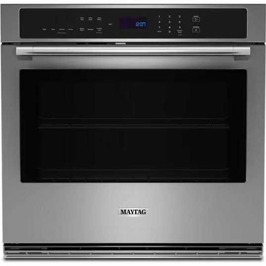 Maytag Four mural encastrable simple de 30 pouces, 5 pi. cu. avec technologie convection véritable EvenAir™ MOES4030TZ