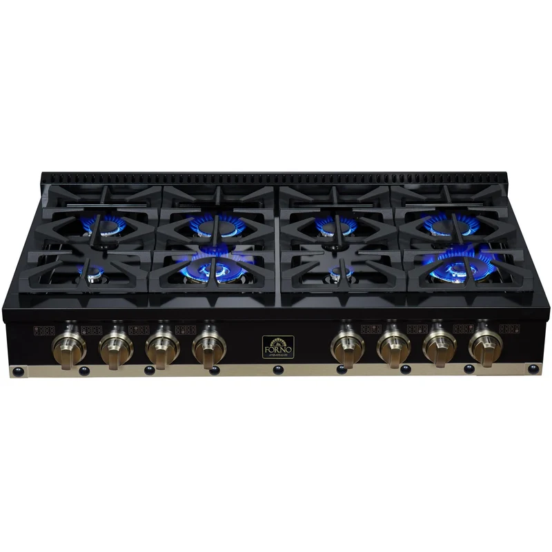 Forno Surface de cuisson au gaz Valente de 48 pouces FCTGS5799-48CPBLK
