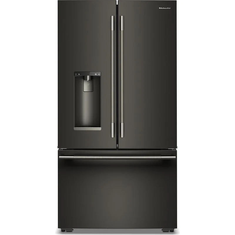 KitchenAid Réfrigérateur trois portes avec porte à deux battants à profondeur de comptoir de 36 pouces, 23,1 pi. cu. avec distributeur d'eau et de glaçons KRFC536SBE