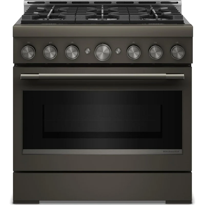 KitchenAid Cuisinière encastrable à gaz de 36 pouces avec 6 brûleurs KFGS936SBE