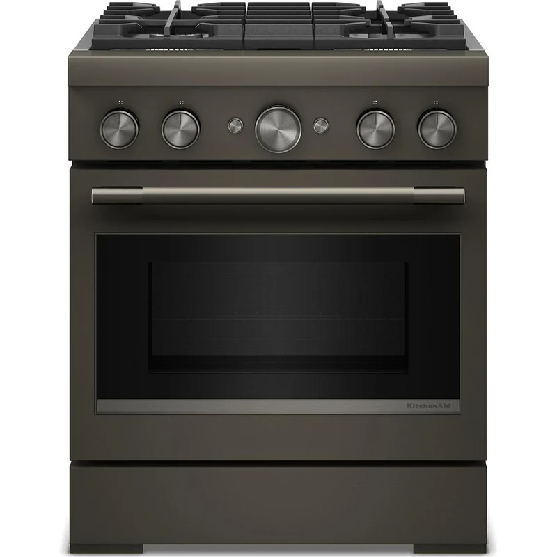 KitchenAid Cuisinière autoportante bi-énergie de style commercial de 30 pouces, 4,1 pi. cu. KFDS930SBE