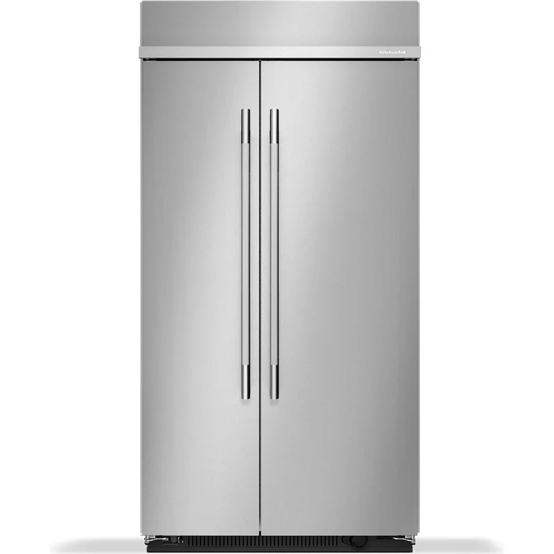 KitchenAid Réfrigérateur côte-à-côte intégré de 42 pouces, 25,5 pi. cu. avec intérieur platine KBSN742SPS