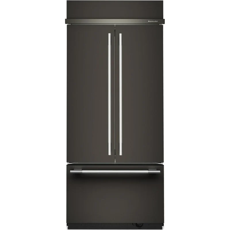 KitchenAid Réfrigérateur 3 portes avec porte à deux battants intégré de 36 pouces, 20,8 pi. cu. KBFN536SBE