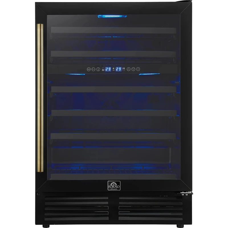 Forno Cellier de 24 po pour 51 bouteilles avec éclairage à DEL et porte à triple vitrage FWCDR6634-24BLK