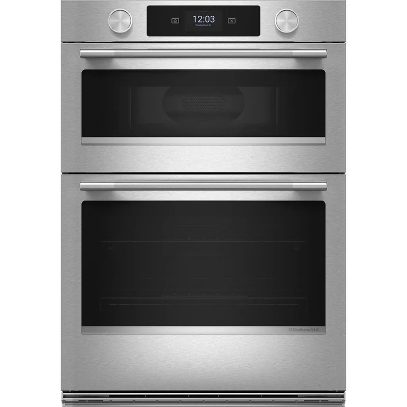 KitchenAid Four mural combiné encastré de 30 pouces, 6,4 pi. cu. avec four à micro-ondes avec technologie convection KOEC730SPS