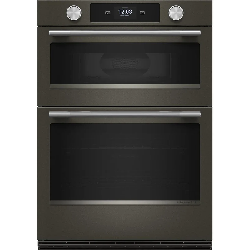 KitchenAid Four mural combiné encastré de 30 pouces, 6,4 pi. cu. avec four à micro-ondes avec technologie convection KOEC730SBE