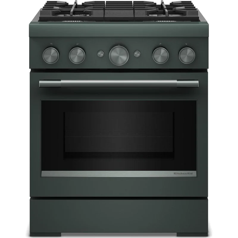 KitchenAid Cuisinière autoportante bi-énergie de style commercial de 30 pouces, 4,1 pi. cu. KFDS930SJP