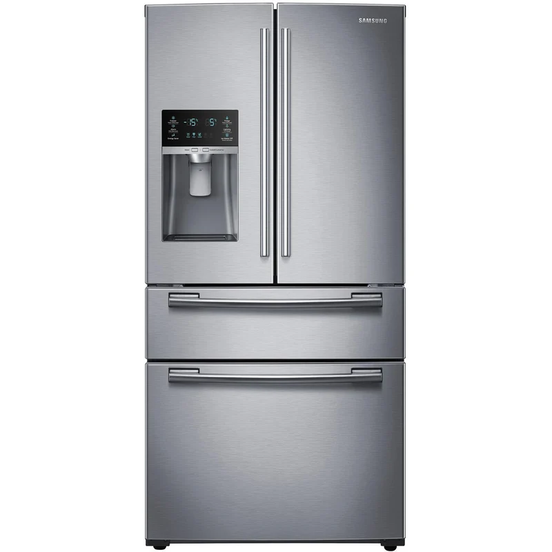 Samsung Réfrigérateur quatre portes avec porte à deux battants de 36 po, 28 pi cu avec distributeur d'eau et de glaçons RF28HMEDBSR/AA