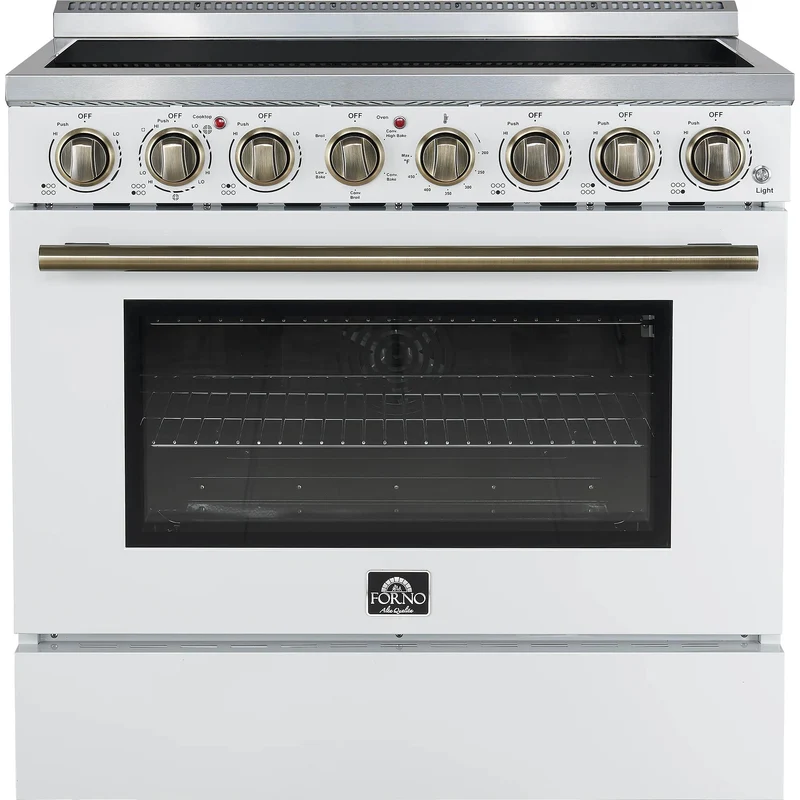 Forno Cuisinière autoportante électrique de 36 pouces avec technologie convection véritable européenne FFSEL6011-36WHT