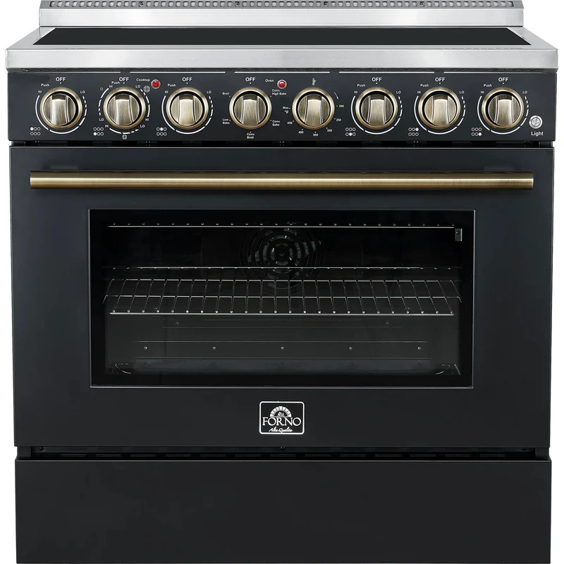 Forno Cuisinière autoportante électrique de 36 pouces avec technologie convection véritable européenne FFSEL6011-36BLK