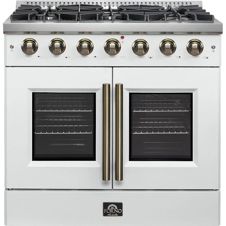 Forno Cuisinière autoportante à gaz de 36 pouces avec technologie convection FFSGS6444-36WHT