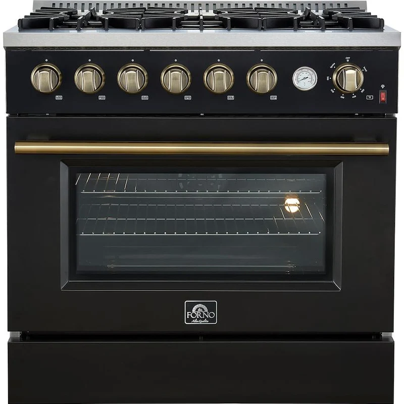 Forno Cuisinière autoportante à gaz de 36 pouces avec technologie convection FFSGS6277-36BLK
