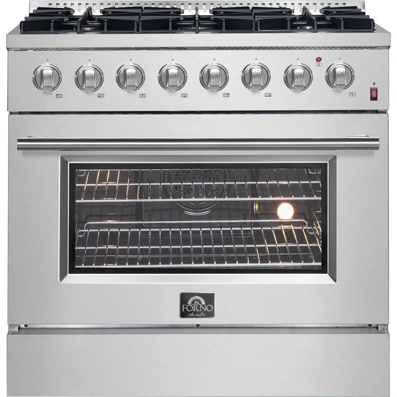 Forno Cuisinière autoportante à bi-énergie de 36 pouces avec technologie convection européenne véritable FFSGS6197-36