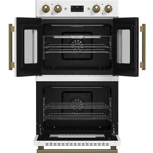 Forno Four mural double encastré de 30 pouces et 7,36 pi. cu. avec convection véritable double FBOEL1340-30WHT