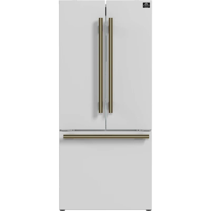 Forno Réfrigérateur trois portes avec porte à deux battants à profondeur de comptoir de 30 pouces, 17,5 pi cu avec machine à glaçons interne FFFFD1974-31WHT
