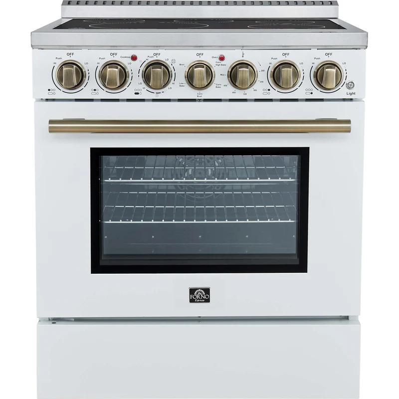 Forno Cuisinière autoportante électrique de 30 pouces avec technologie convection véritable européenne FFSEL6011-30WHT
