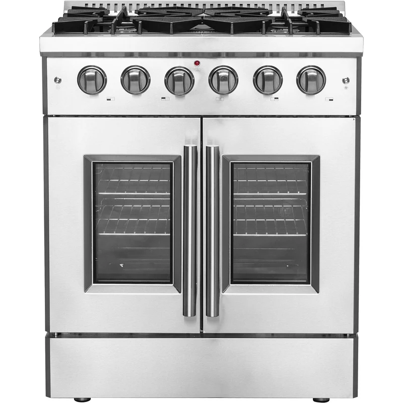 Forno Cuisinière autoportante au gaz de 30 pouces avec porte française FFSGS6444-30