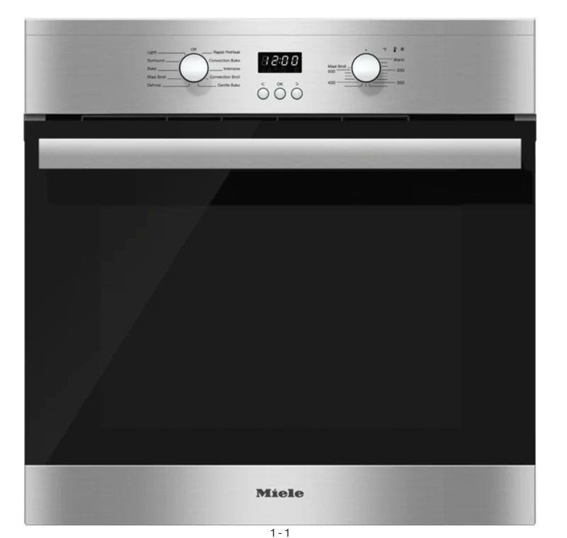 Four mural à convection 24 po EasyControl noir et acier inoxydable de Miele H2261B [BOITE OUVERTE]