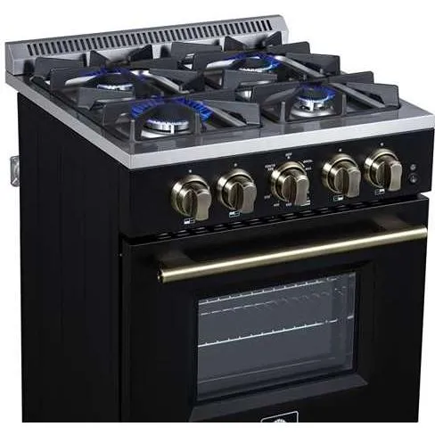 Forno Cuisinière a gaz amovible de 24 pouces FFSGS6290-24BLK