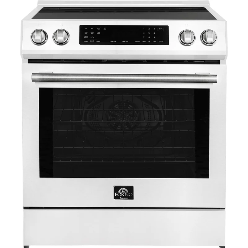 Forno Cuisinière encastrable à induction de 30 pouces avec technologie convection européenne véritable FFSIN0905-30WHT