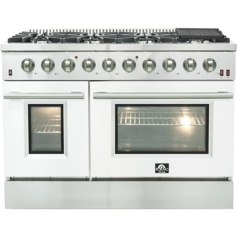 Forno Galiano Alta Qualita cuisinière à gaz autonome de 48 pouces avec technologie convection FFSGS6244-48WHT