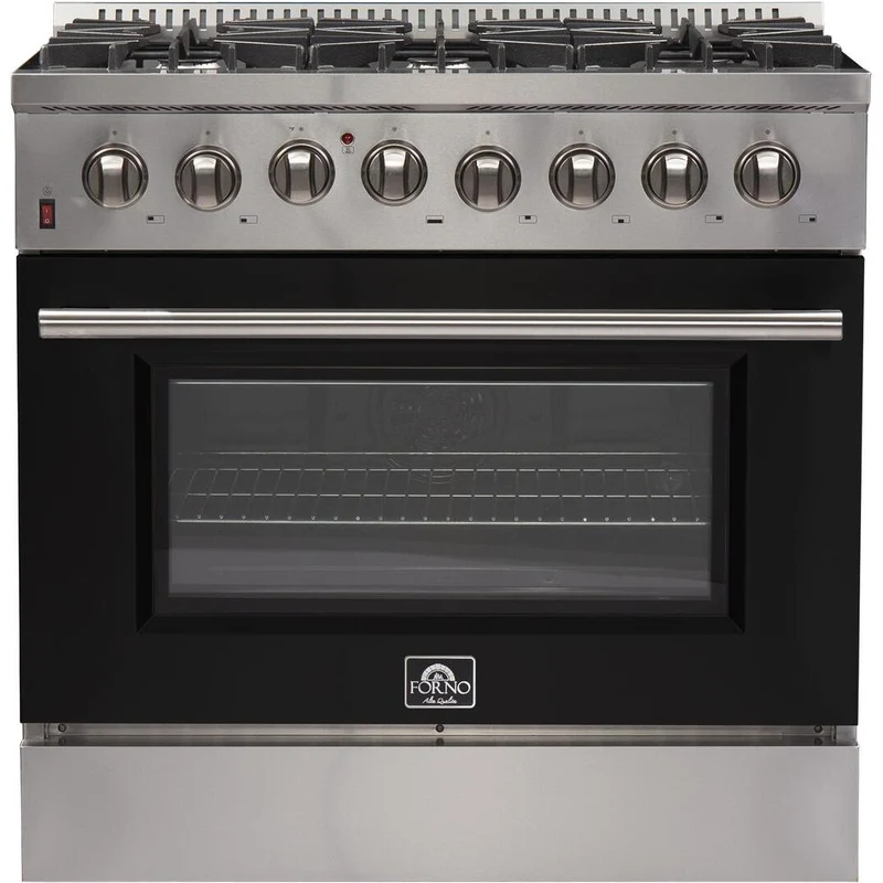 Forno Galiano Alta Qualita cuisinière autoportante bi-énergie de 36 pouces avec technologie convection FFSGS6156-36BLK