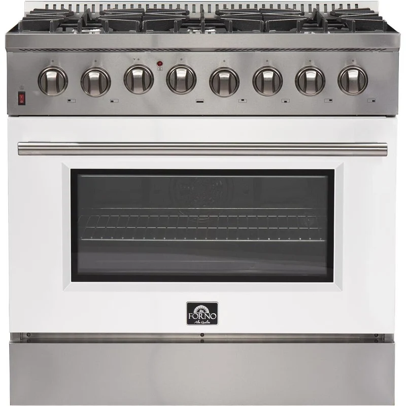 Forno Galiano Alta Qualita cuisinière autoportante bi-énergie de 36 pouces avec technologie convection FFSGS6156-36WHT