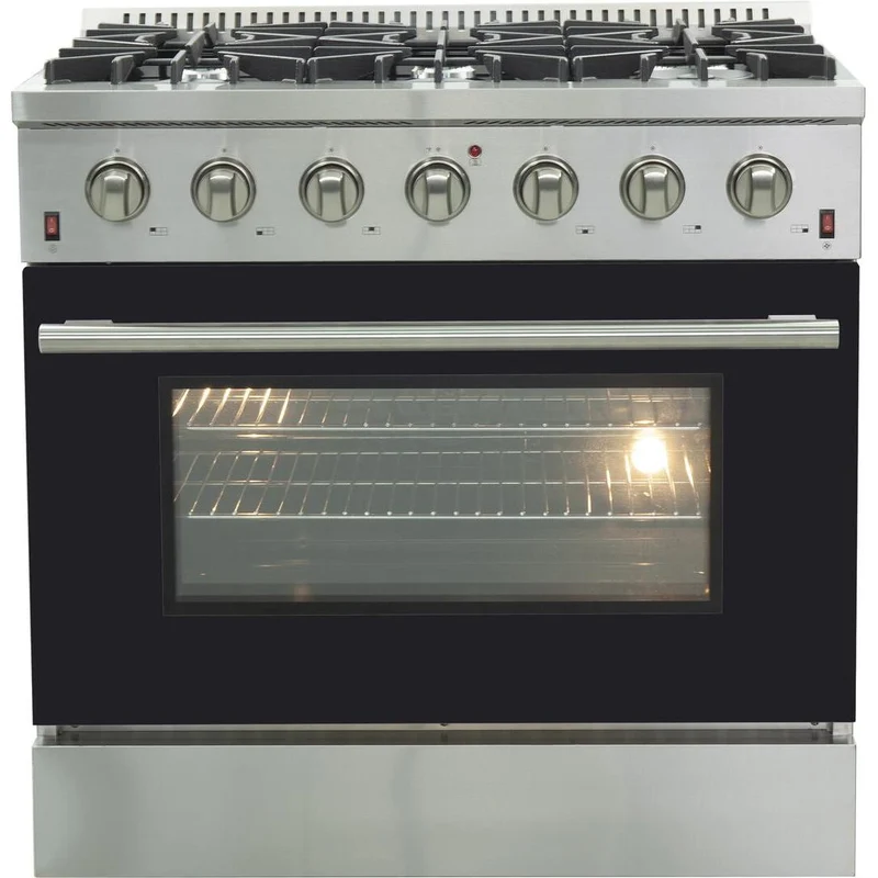 Forno Galiano Alta Qualita cuisinière à gaz autonome de 36 pouces avec technologie convection FFSGS6244-36BLK