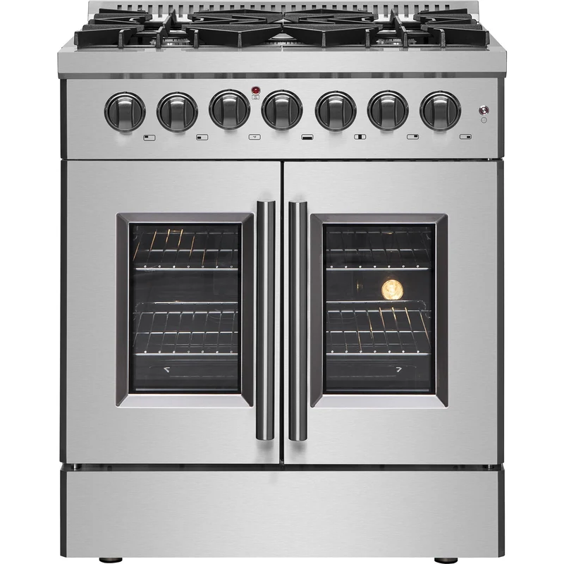 Forno Cuisinière à biénergie autoportante de 30 pouces avec porte française FFSGS6356-30