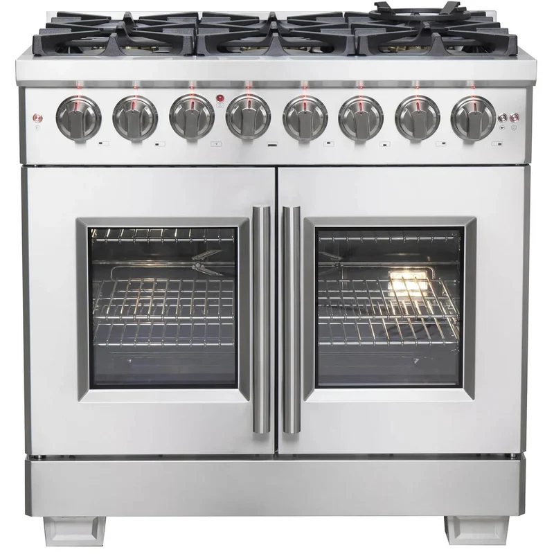 Forno Galiano Cuisinière autoportante à portes françaises de 48 po FFSGS6387-36