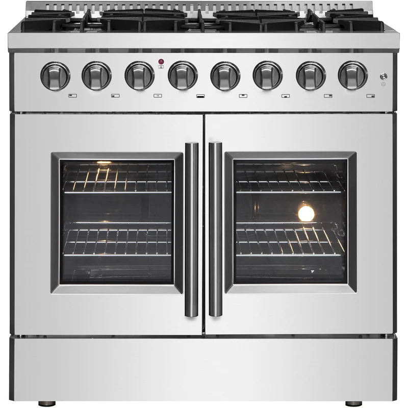 Forno Cuisinière autoportante à bi-énergie de 36 pouces avec technologie convection européenne véritable FFSGS6356-36