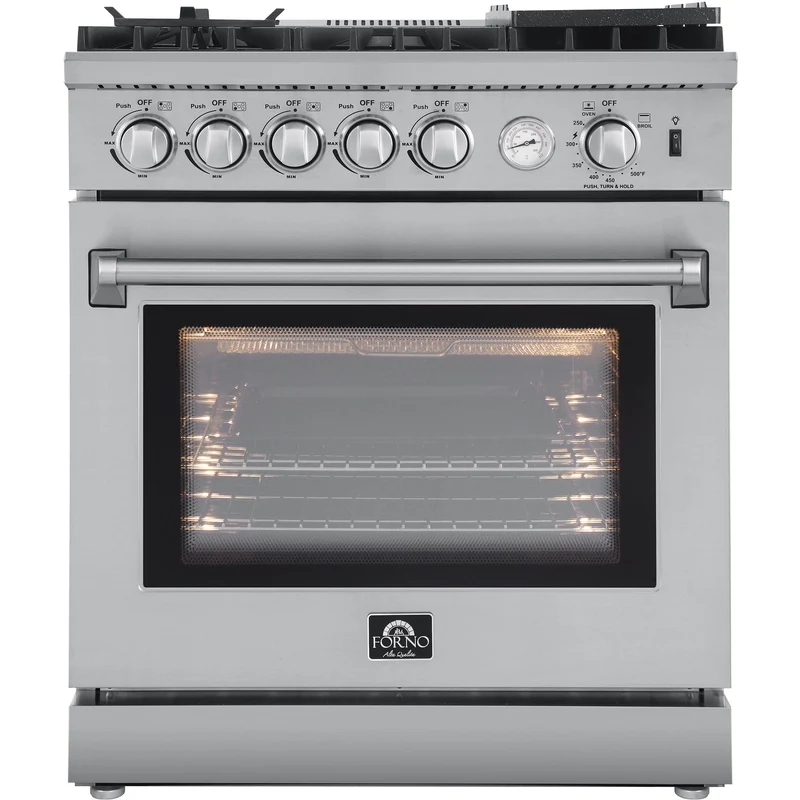 Forno Lazio - Cuisinière à gaz autoportante professionnelle de 30 po FFSGS6276-30