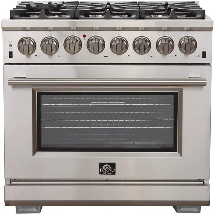 Forno Capriasca Alta Qualita cuisinière autoportante bi-énergie de 36 pouces avec technologie convection FFSGS6187-36