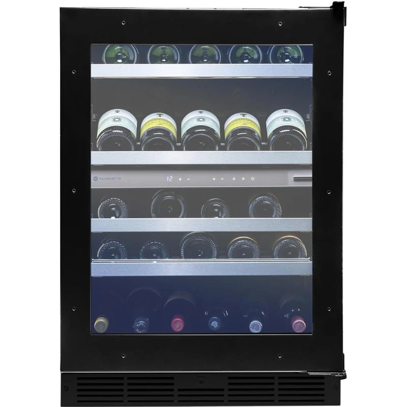 Silhouette Cellier à vin série Pro Gen 3 de 51 bouteilles à deux zones SPRWC052D3SS-P